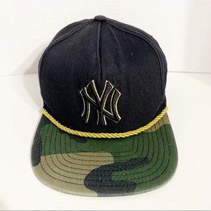 Genuine Merchandise New Era Camouflage Brim New York Yankees Baseball Cap Gold